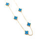 Clover Necklace Gold/Blue, thumbnail 3 of 3