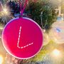 Upcycled Initial Christmas Hanging Hoop, thumbnail 1 of 6