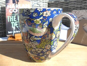 Set Of Six Aspen Mugs In Blue Strawberry Thief Design, 10 of 12