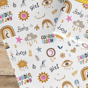 Baby Shower Gift Wrapping Paper Roll Or Folded, 2 of 3