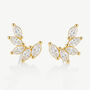 18k Gold Or Silver Curved Cluster Stud Earrings, thumbnail 5 of 6