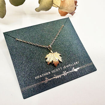 Maple Leaf Necklace In 9ct Gold, 3 of 10