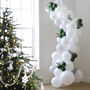 Snowy Christmas Balloon Arch With Frosted Foliage, thumbnail 1 of 4