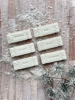 The Personalised Edible Christmas Cracker Place Setting Iced Biscuits, 2 of 3