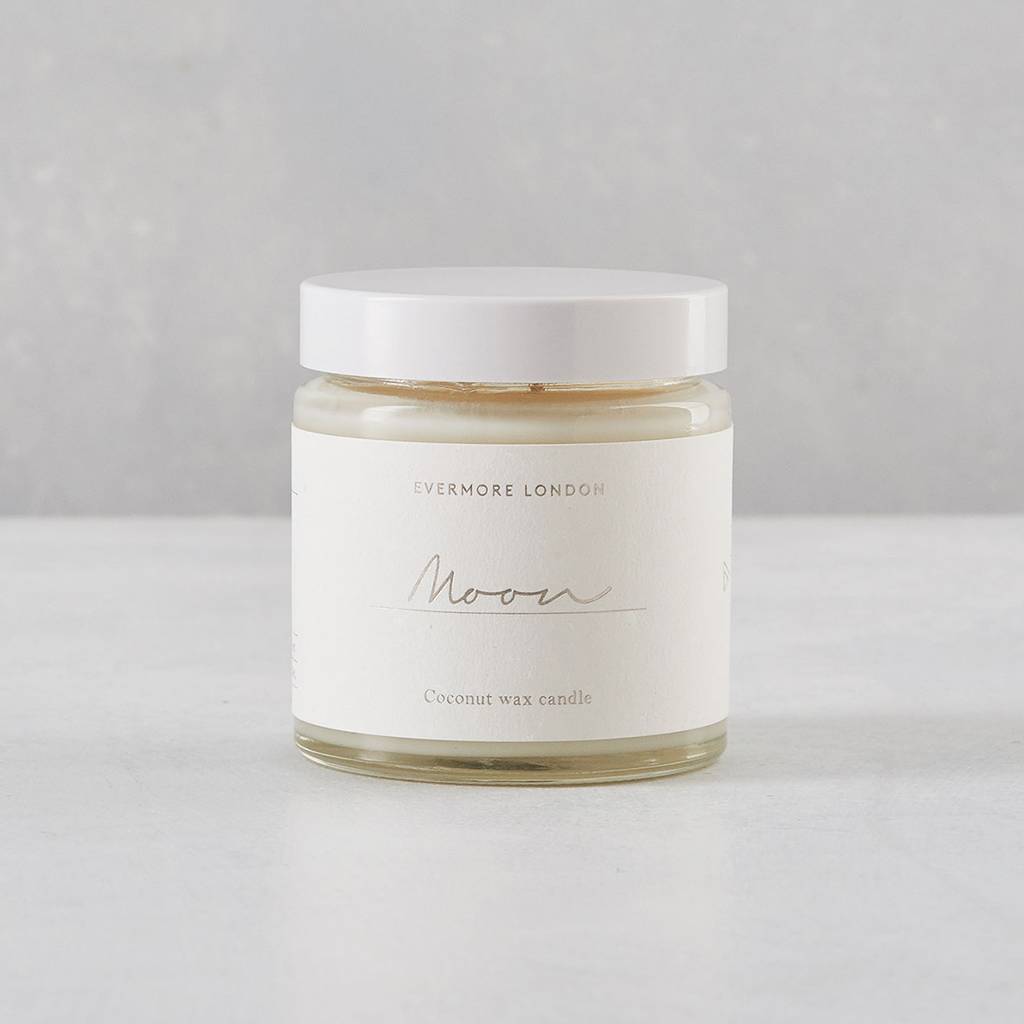 moon organic coconut wax candle 120ml by evermore | notonthehighstreet.com