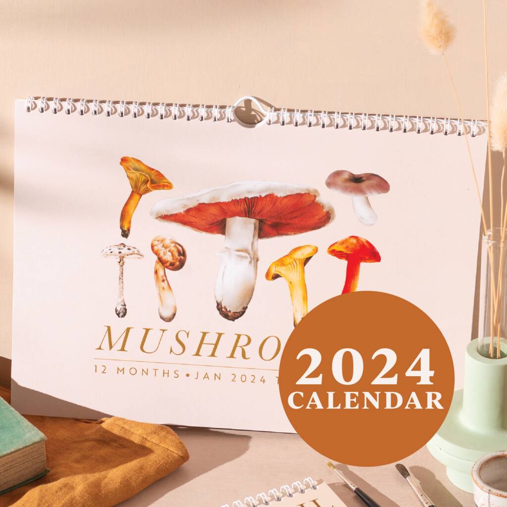 2024 Calendar Mushroom A4 By Once Upon A Tuesday   Original 2024 Calendar Mushroom A4 