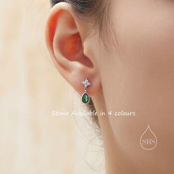 Four Cz And Droplet Stud Earrings, 8 of 12