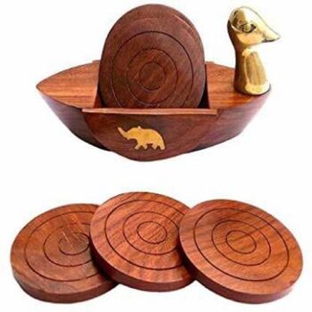 Wooden Tea Coaster With Stand Duck Shape, 3 of 3