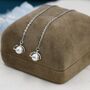 Sterling Silver Mother Of Pearl Planet Threader Earrings, thumbnail 1 of 12