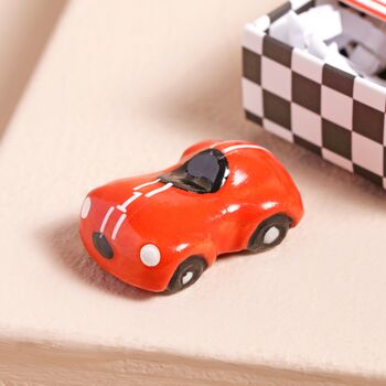 Tiny Matchbox Ceramic Racing Car Token, 2 of 3