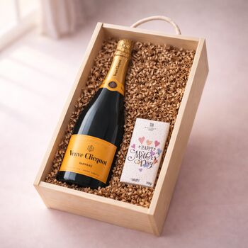 Mother’s Day Veuve Clicquot Brut Champagne Gift Set In Wooden Keepsake Box, 2 of 5