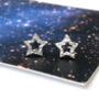 Sterling Silver Mini Hollow Star Earrings, thumbnail 5 of 9