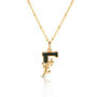 Gold Plated F Initial Necklace With Green Marble, thumbnail 1 of 6