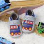 Train Baby Gift Set Barefoot Shoes, Booties And Cotton Bibs, thumbnail 2 of 12