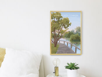 Wandsworth Common London Travel Poster Art Print, 3 of 8