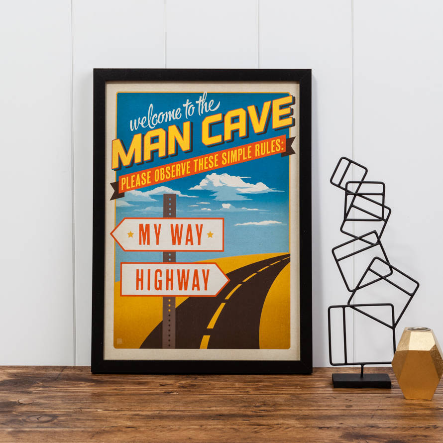 Man Cave Retro Print By I Heart Travel Art.