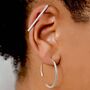 White Topaz Illusion Hoop Silver Ear Cuff Earrings, thumbnail 3 of 5