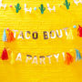 Gold Taco Party Pompom And Tassel Party Bunting, thumbnail 1 of 3