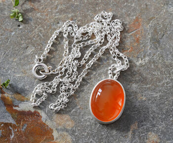 Carnelian Necklace In Sterling Silver, 3 of 3