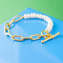 Pearl And Long Link Chain Bracelet, thumbnail 2 of 3