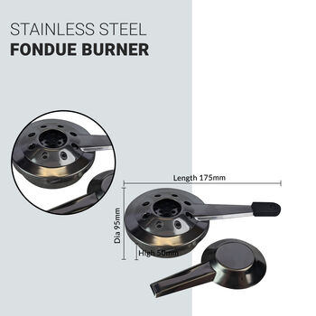 Stainless Steel Fondue Burner, Alcohol Burner, 2 of 6