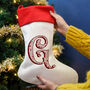 Personalised Initial Luxury Christmas Stocking Nordic, thumbnail 3 of 8