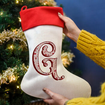 Personalised Initial Luxury Christmas Stocking Nordic, 3 of 8