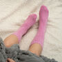Ribbed Cuff Women's Bed Socks – Pink, thumbnail 1 of 4