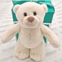 Mini Cream Bear Soft Toy Plush In Gift Box, thumbnail 3 of 5