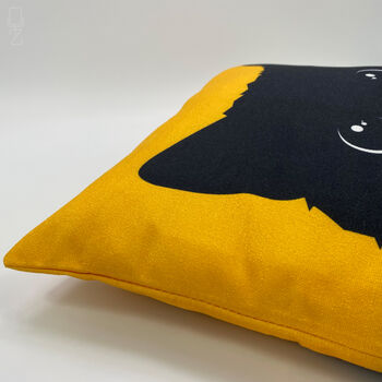 Cushion Cover With Hidden Black Cat On The Yellow, 2 of 7