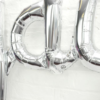 Silver Yay Script Balloon Party Decoration, 5 of 5