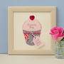 Personalised Cupcake Embroidered Framed Artwork, thumbnail 1 of 8