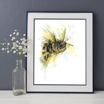 Buzzy Bee Fine Art Giclee Watercolour Print, 2 of 3
