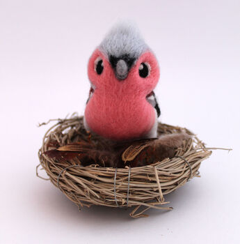 Needle Felted Chaffinch Standing Ornament, 5 of 7