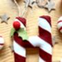 Hanging Felt Christmas Candy Cane Letter, thumbnail 6 of 8