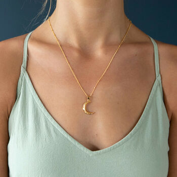 Gold Filled Moon Pendant Necklace, 2 of 2