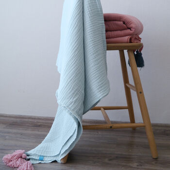 Four Layers Cotton Gauze Muslin Throw Blanket, 9 of 10