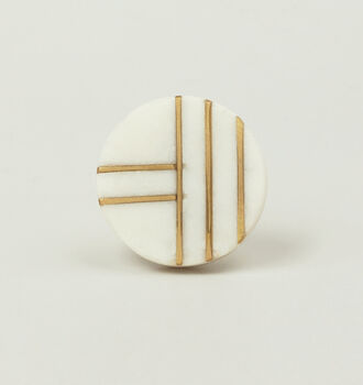 G Decor Estella Marble With Brass Round Pull Knobs, 4 of 7