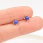 Sterling Silver Lapis Lazuli Stud Earrings, thumbnail 3 of 11