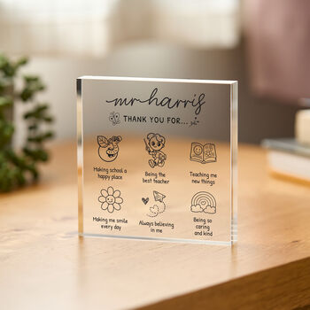 Teacher Thank You Acrylic Plaque Gift, 2 of 2
