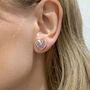 Purple Polymer Clay Heart Studs, thumbnail 5 of 5