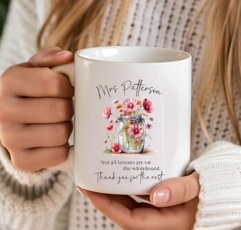 Teacher Thank You Mug – Personalised Floral Gift With Quote, 5 of 10