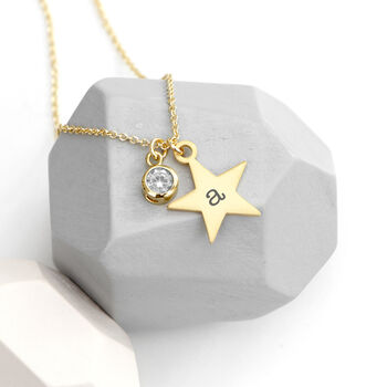 Personalised Gold Plated Star Birth Crystal Necklace, 9 of 11