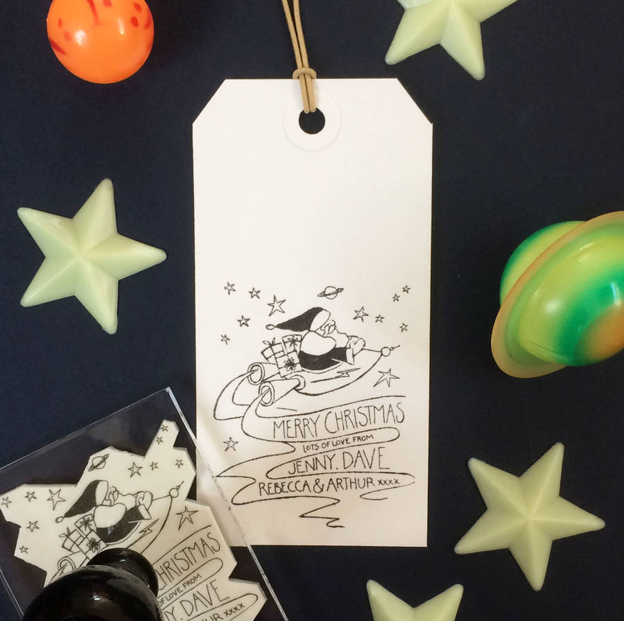 Personalised 'Space Santa' Christmas Stamp