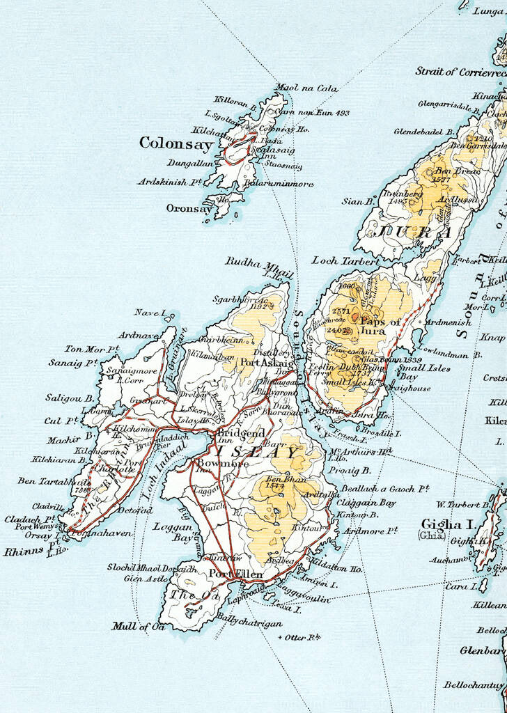 Islay, Jura, Colonsay, Scotland Map Greetings Card By A Northern Life