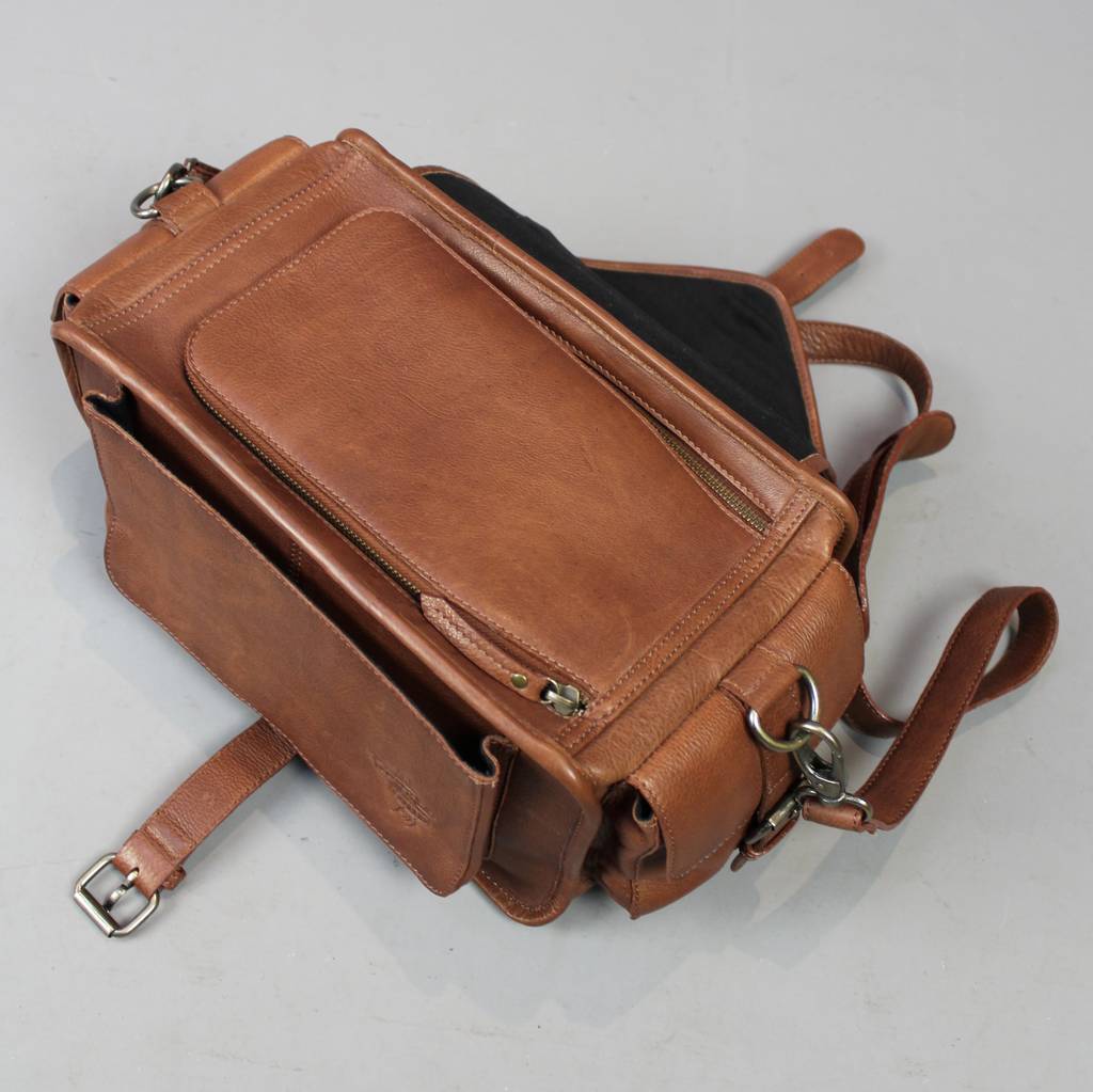 vintage style leather camera bag by vintage child | 0