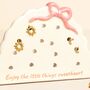 Scalloped Bow Enjoy The Little Things Ceramic Earring Holder, thumbnail 2 of 2