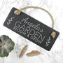 Personalised Our Garden Slate Hanging Sign, thumbnail 5 of 6