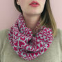 Ladies Lambswool Snood With Heart Pattern, thumbnail 3 of 7