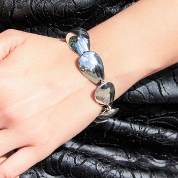 Chunky Sterling Silver Teardrop Bracelet, 4 of 9